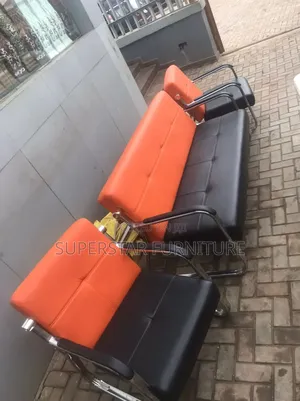 Orange and Black Office Sofas Chair by 5 Seaters