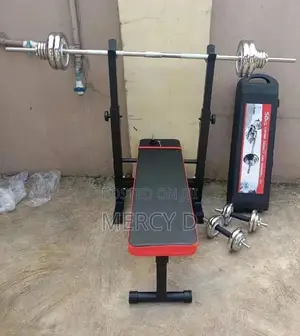 Complete 50kg Barbell/Dumbbell Chrome Set + Bench