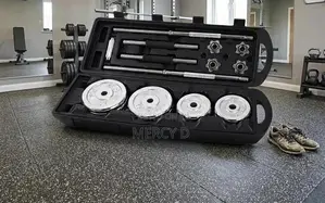 Complete 50kg Barbell/Dumbbell Chrome Set + Bench