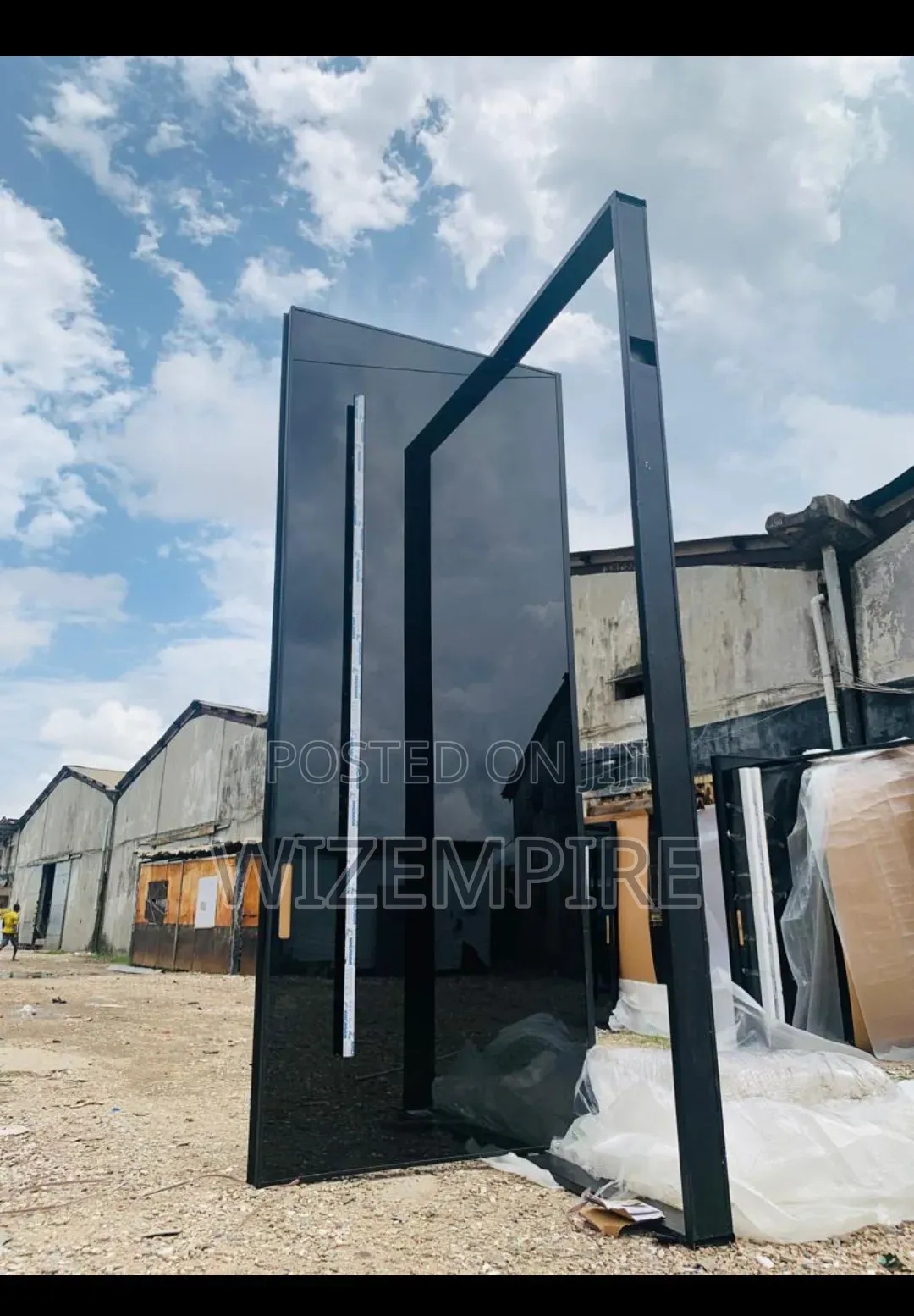 Black Pivot Security Doors With Smart Lock Available