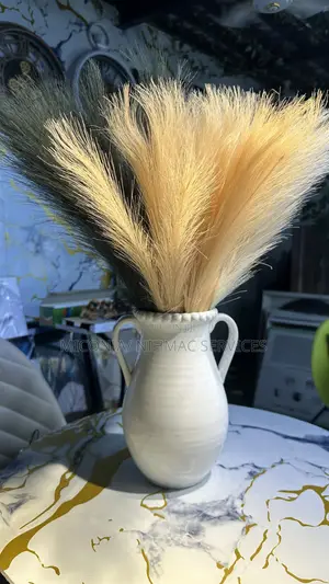 White Ceramic Vase With Pampas Grass