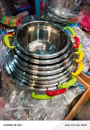 7- Piece Stainless Steel Colander Set With Coloured Handles