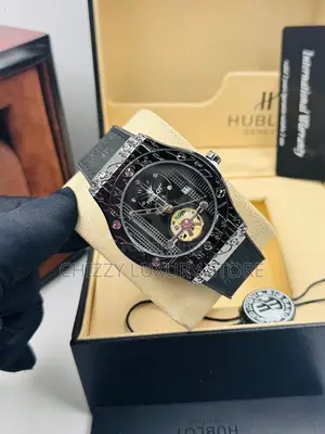 Hublot Quality Men Genuine Leather Wristwatch