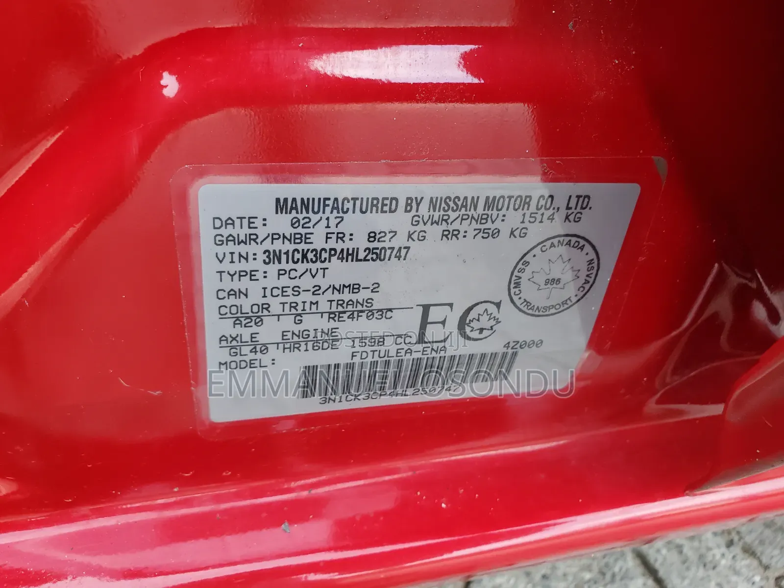 Nissan Micra 2017 Red