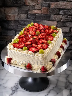 Whipped Cream Red Velvet Cake With Strawberry Toppings