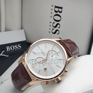 Hugo Boss Leather and Chain Watch