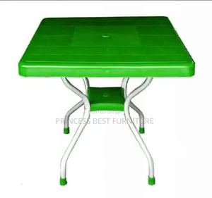 Green Colour Resturant Table With Iron Leg