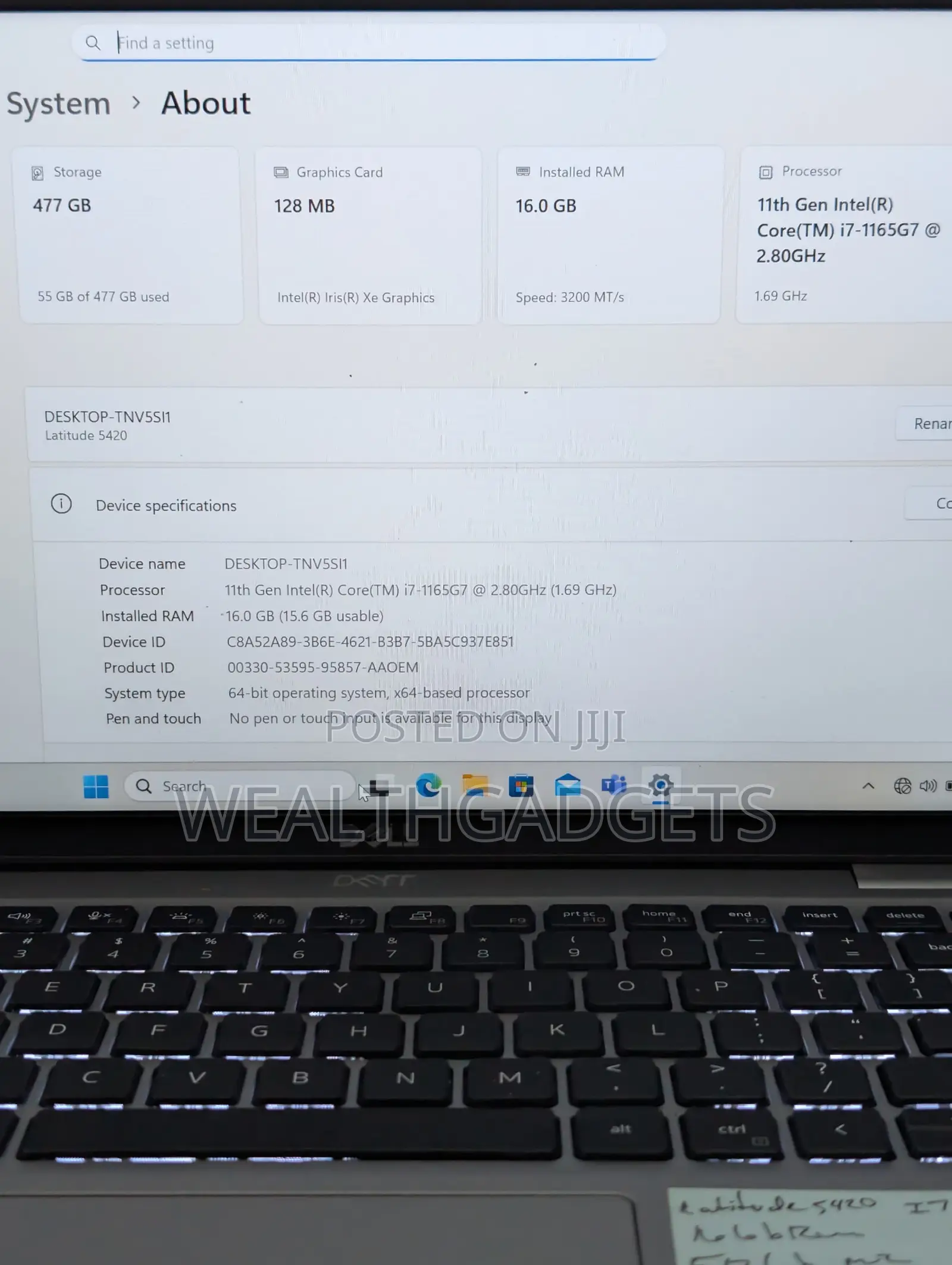 Laptop Dell Latitude 5420 16GB Intel Core i7 SSD 512GB
