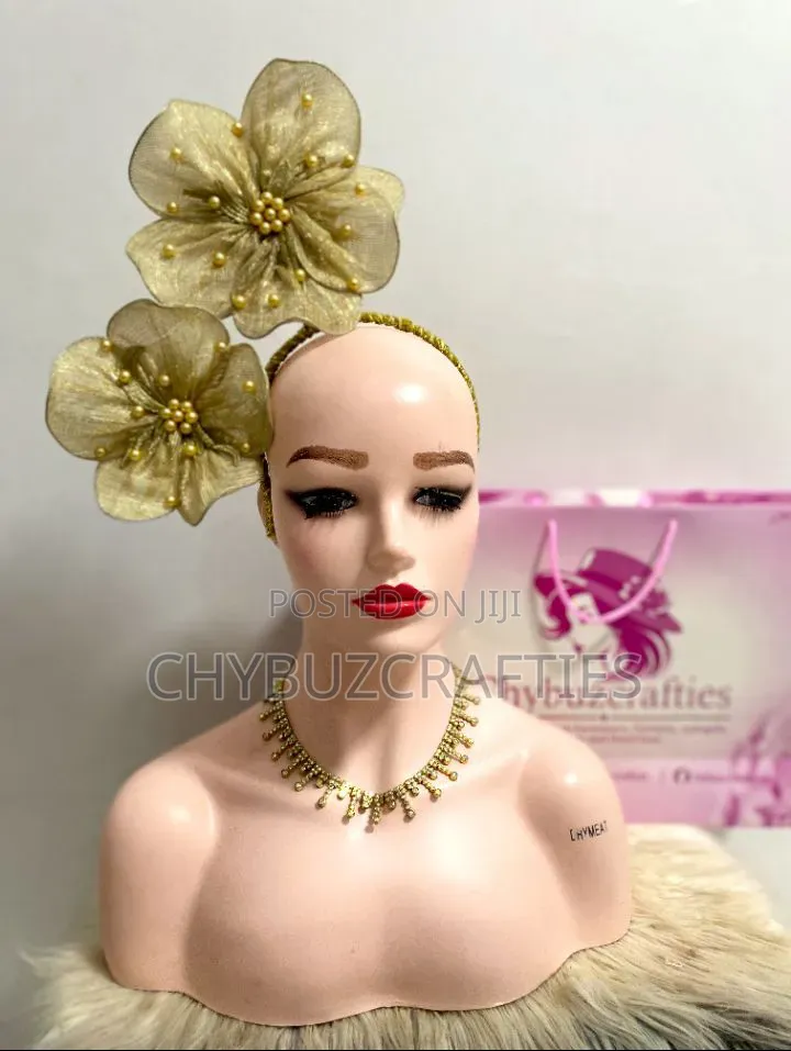Gold Leaf Facinator For Women