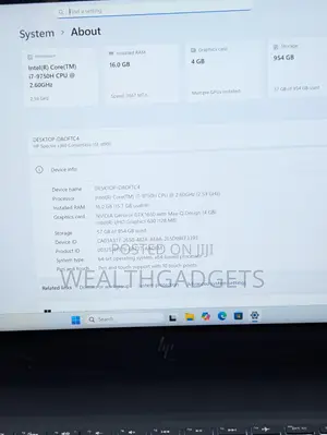 Laptop HP Spectre X360 15t 16GB Intel Core i7 SSD 1T