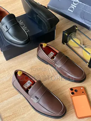 Christian Dior Men's Leather Loafers Available in Black and Brown