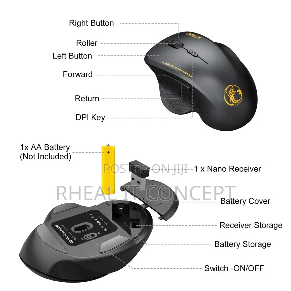 Imice Ergonomic Wireless Mouse