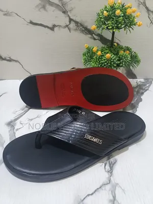 Black /Brown Leather Slippers Cka 7h