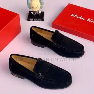 Black Suede Ferragamo Shoes