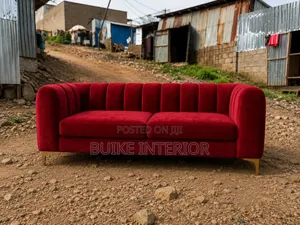 Red Velvet 3 Seater Sofa