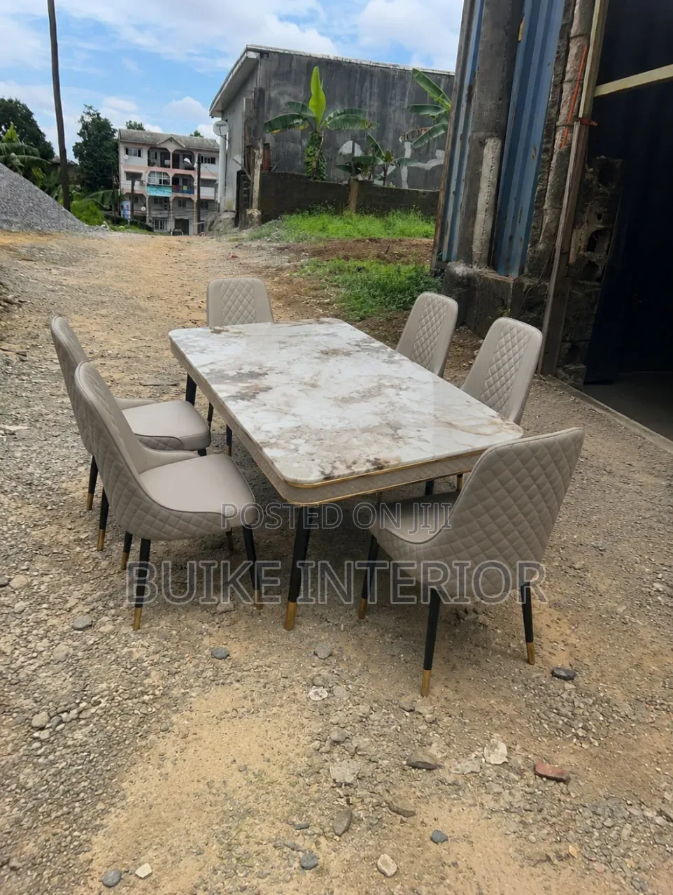 Luxury Marble Dining Table Set - 6 Seater