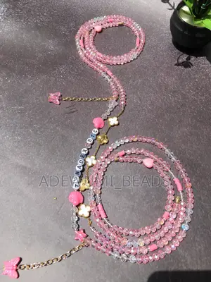 A Crystal Bead and Vca Chain Waistbeads