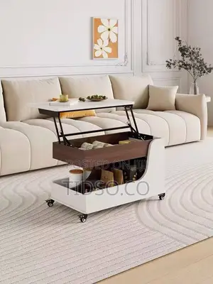 Multi-Storage Wooden Table