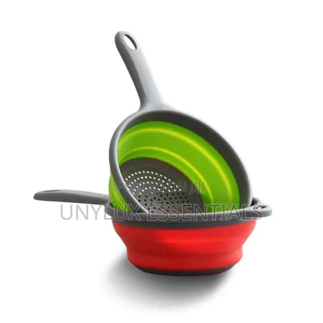 Collapsible Silicone Colander Drainer With Handle