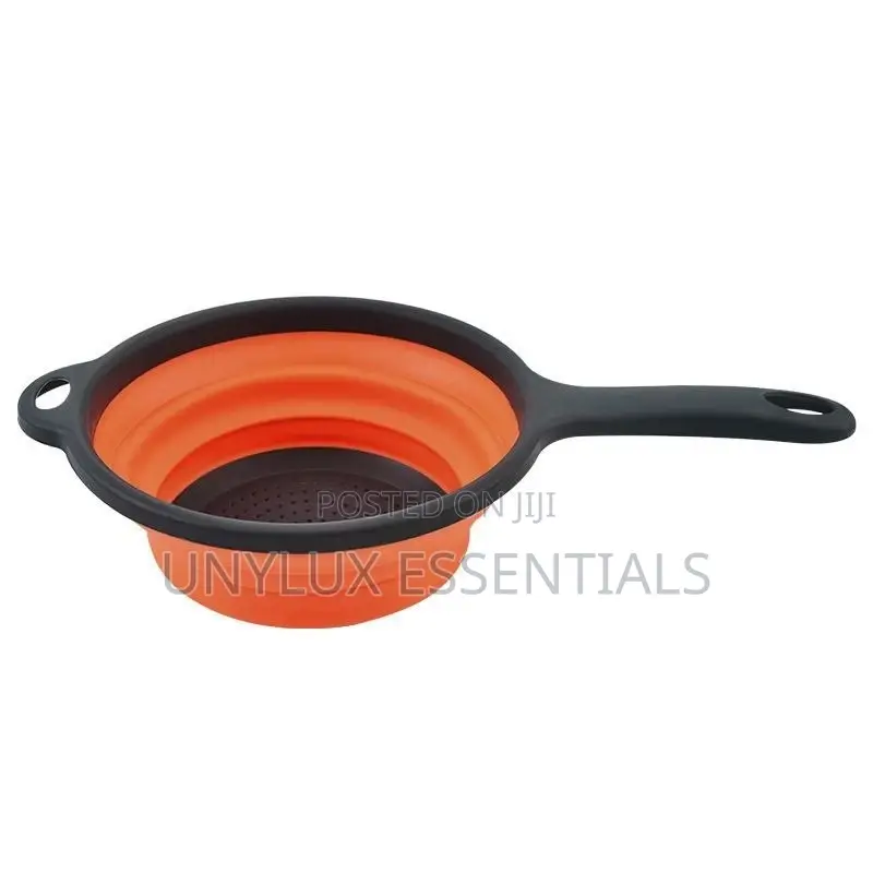Collapsible Silicone Colander Drainer With Handle