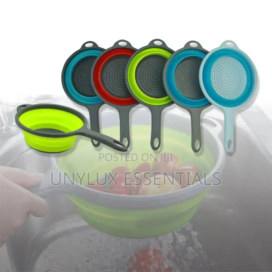 Collapsible Silicone Colander Drainer With Handle