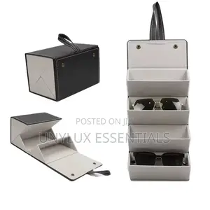 Leather Travel Glass Storage Case