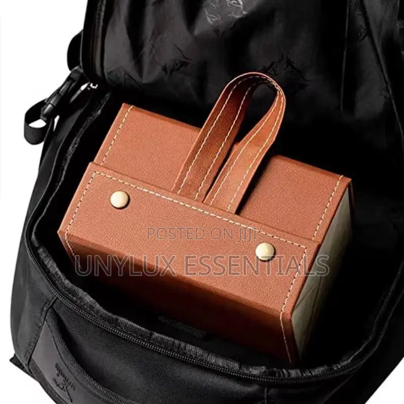 Leather Travel Glass Storage Case