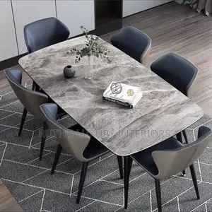 New Imported Marble Top Dining Table With 6 Chairs