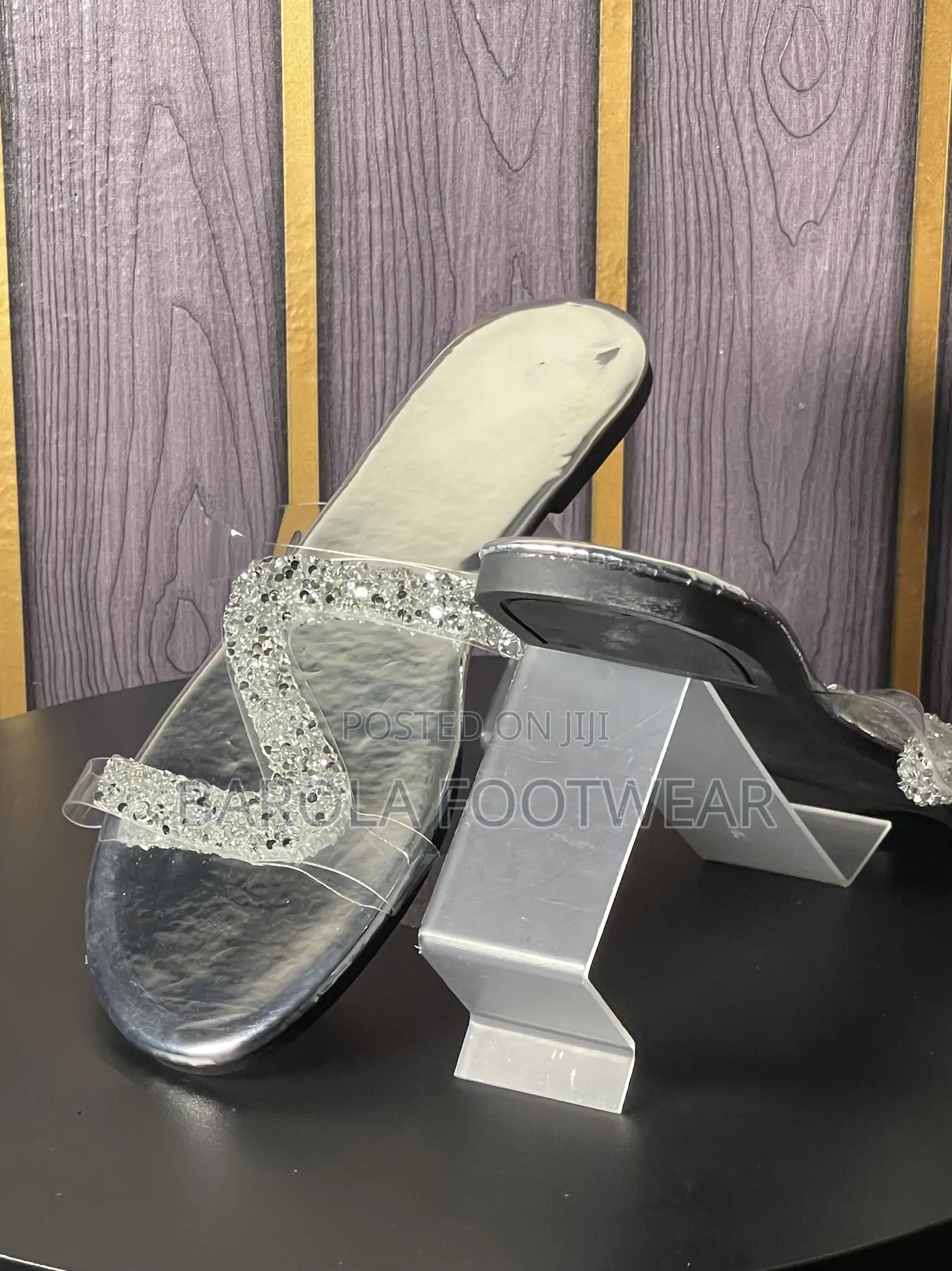 Size 43 Silver Sandal Slides