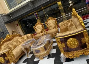 Royal Sofa Fabric Chairs With Center and Two Stools.