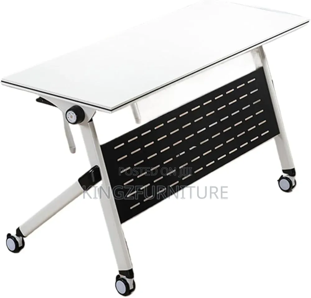 White 1.2 Meter Modern Mobile Flip-Top Training Table