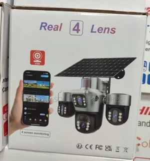 V380 Pro Real 4 Lens Solar Security Camera