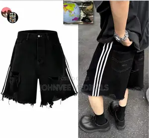 Tommy Hilfiger Black and Bermuda Denim Jean Shorts