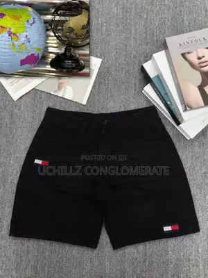 Tommy Hilfiger Black and Bermuda Denim Jean Shorts