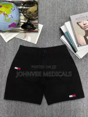 Tommy Hilfiger Black and Bermuda Denim Jean Shorts