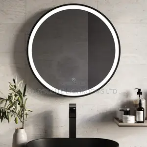 Black Circular Led Mirror
