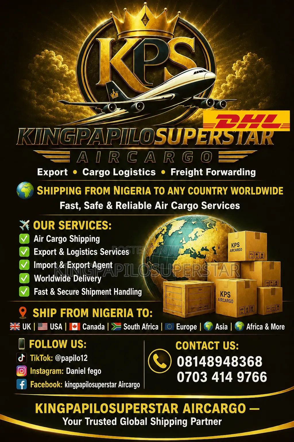 Export • Cargo Logistics • Freight Forwarding Agent