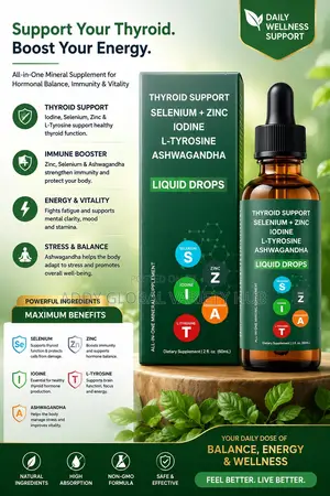 Thyroid Support Drops-Iodine Selenium Ashwagwada,Zinc