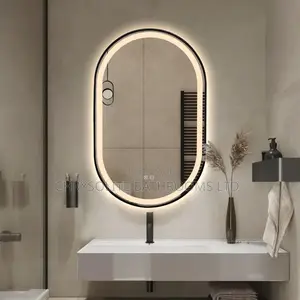 Balck Frame Oval Led Mirror