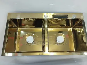 Gold Kitchen Sink Double Bowl