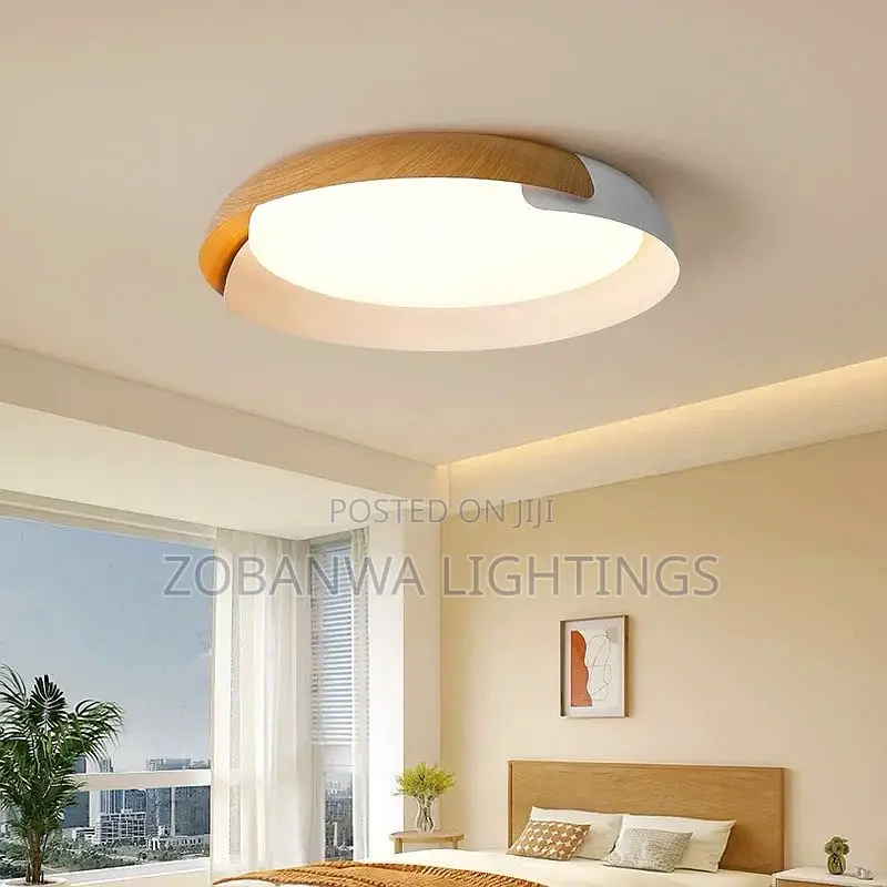Wood Grain Ceiling Round Ceiling Lamp Hallway Balcony Lighting