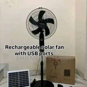 Solar Fan With Usb Ports For Charging Dc Bulb