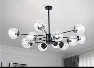 Led Modern Chandelier Glass With Remote Control 3 Pendant Lamp