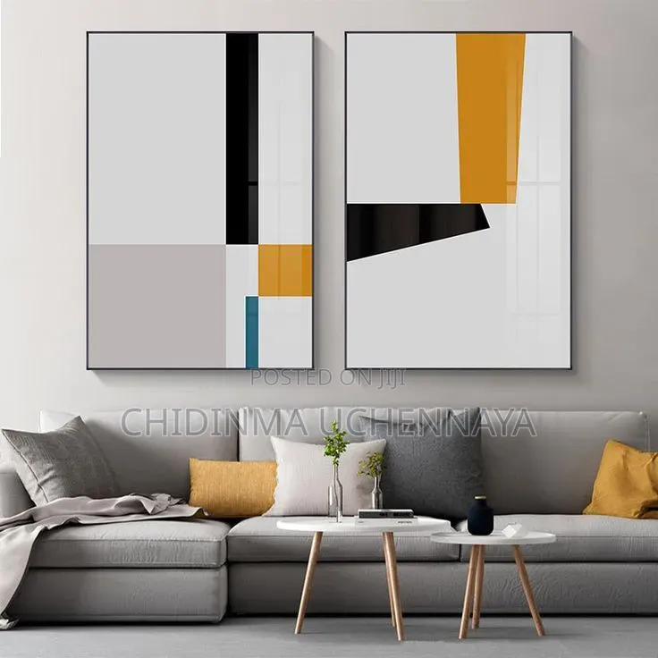 Modern Abstract Geometric Canvas Wall Art Print