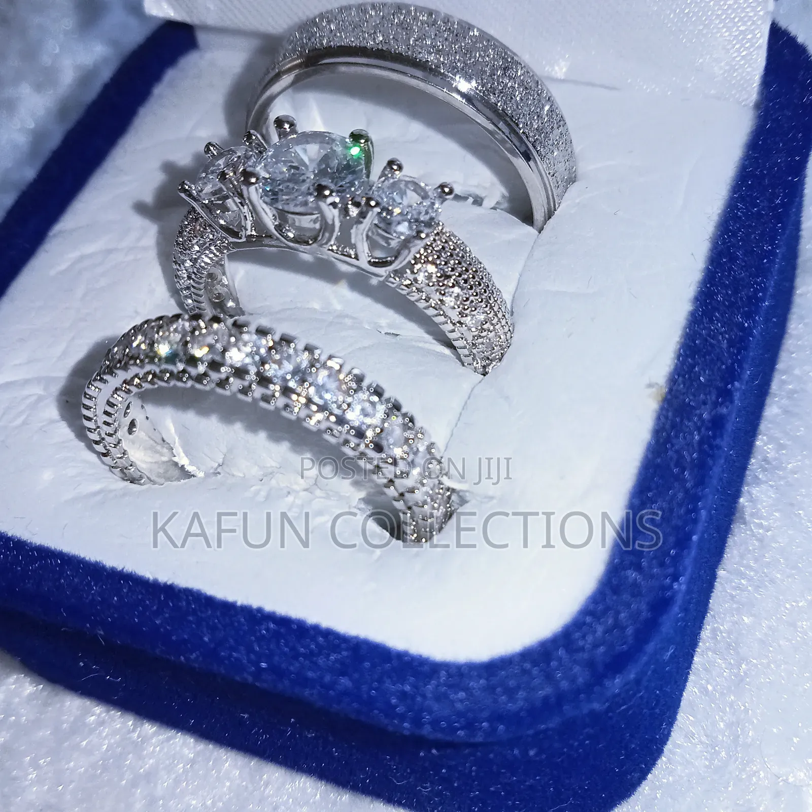 Solid Zirconia Luxury Wedding Rings Set