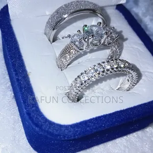 Solid Zirconia Luxury Wedding Rings Set