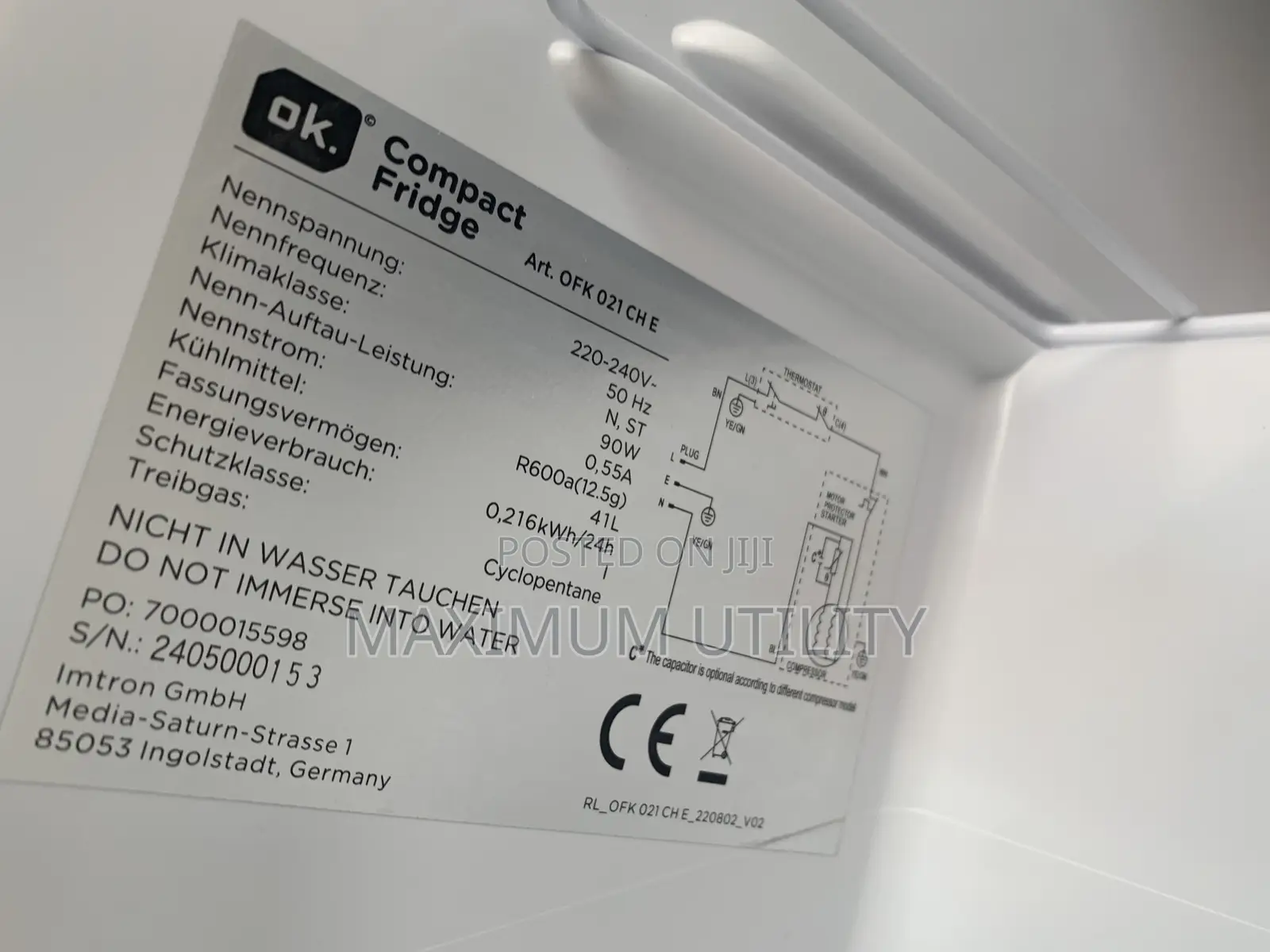 Ok Bedside 41 Liters Refrigerator