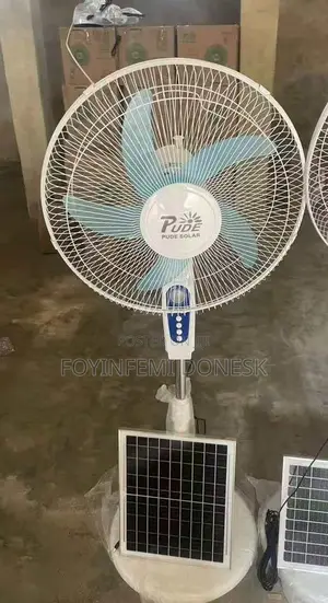 Solar Fan , With 2 Bulbs, Solar Panel And Remote Control