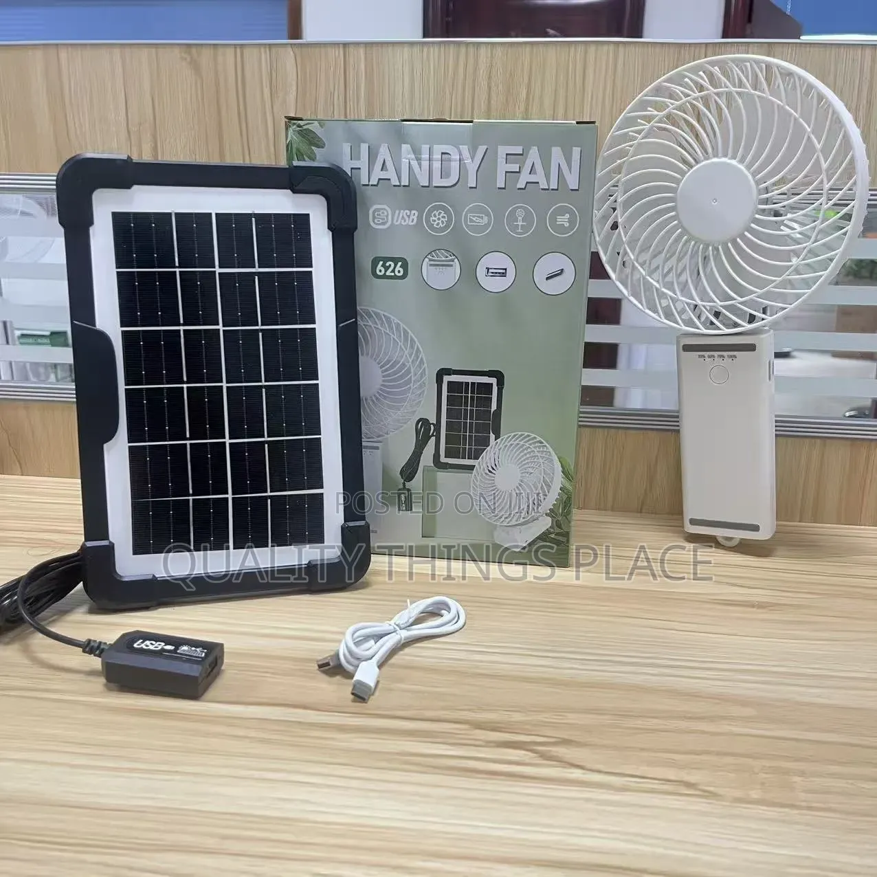 Rechargeable Fan With Solar Panel