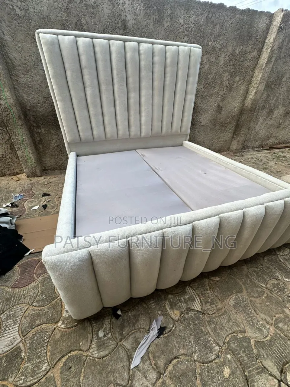 High Volume Padded Bedframe With Quality Fabric and Wound